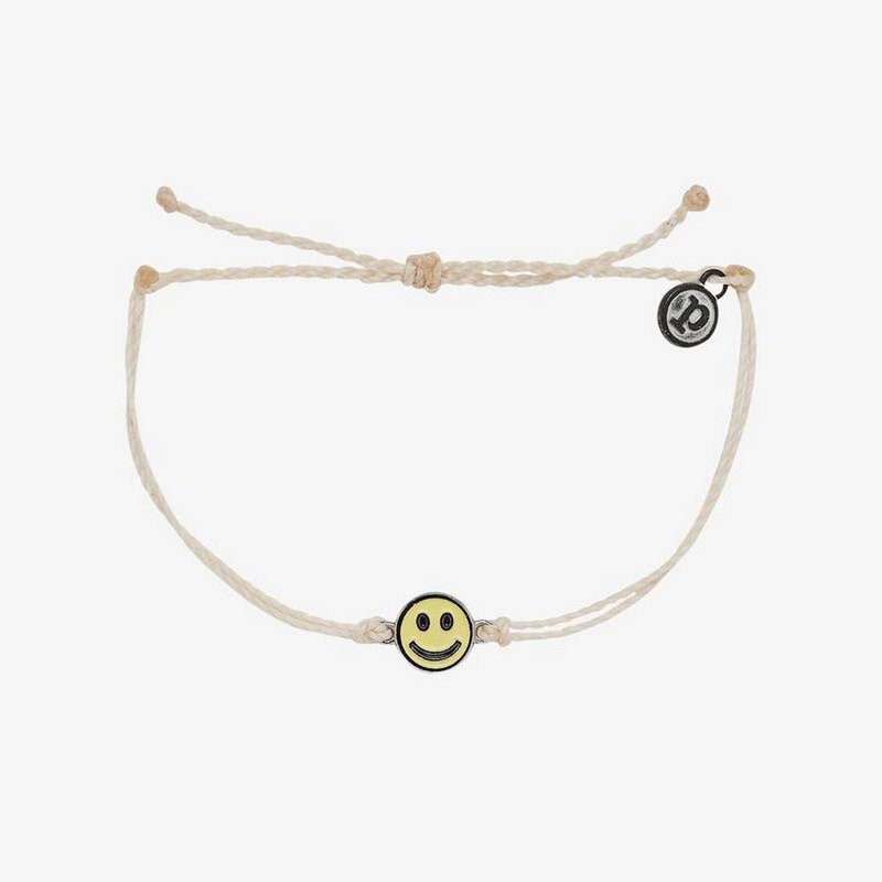 Pura Vida American Handmade Silver Smile Wax Line Surf Bracelet Bracelet (Two-Color) - สร้อยข้อมือ - วัสดุกันนำ้ สีดำ