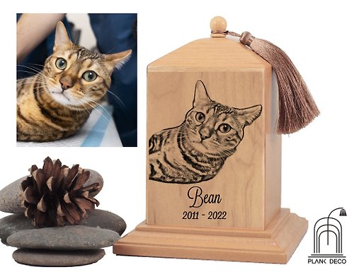 plankdeco 寵物骨灰盒 定制骨灰盒 紀念品木盒 寵物紀念 雕刻 狗骨灰盒