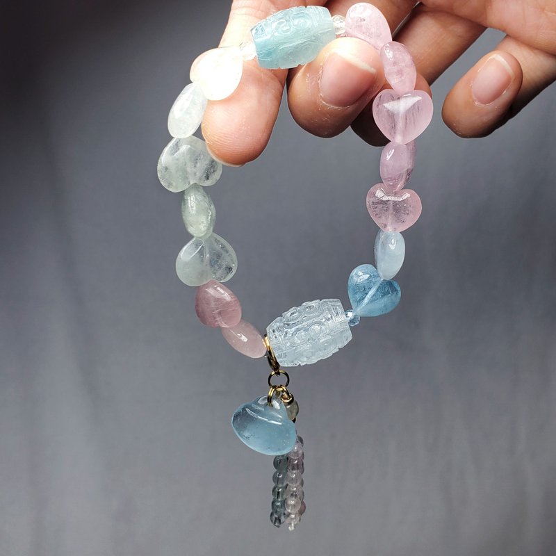 Rainbow Beryl Aquamarine Stone Wish Come True Bag of Beauty Bracelet Single Item Gift - สร้อยข้อมือ - เครื่องเพชรพลอย หลากหลายสี