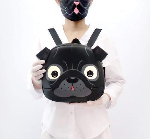 pipo89-dogs-cats Black pug backpack,crossbody bag,hand painted bag,for animals lovers