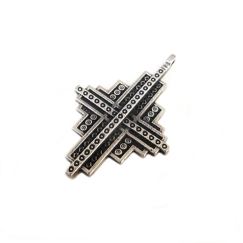 Gogodzy minimalistic silver cross necklace pendant,modern silver Cross charm,supremacist