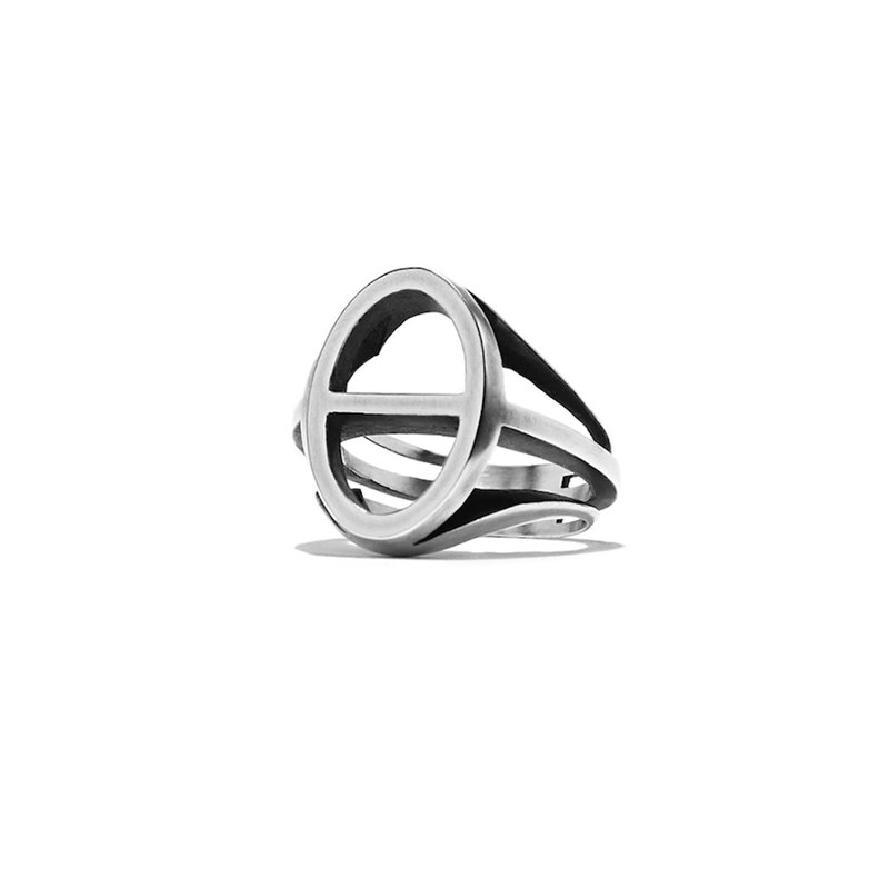 Bold line oval ring - General Rings - Sterling Silver Silver