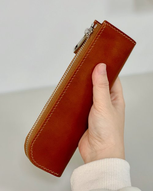 OURS Leather Craft 【筆盒筆袋】L型拉鍊筆袋