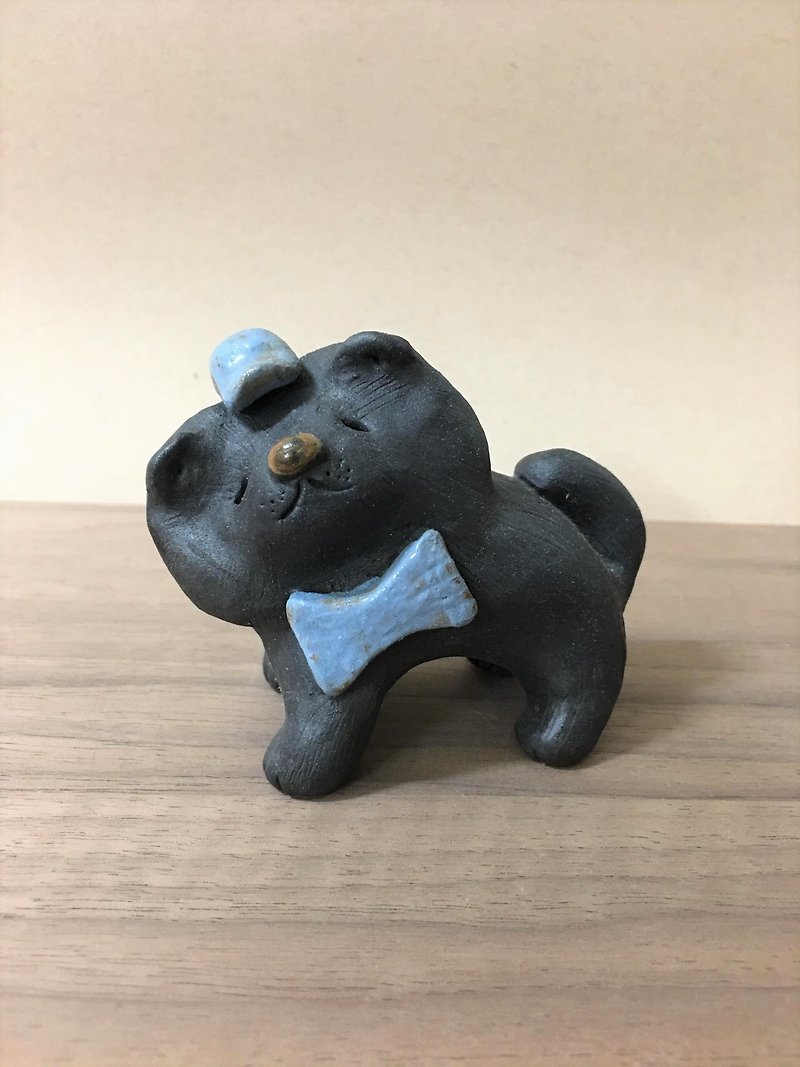 Dog Friends Series-Black and Black Chow Chow - Pottery & Ceramics - Pottery Multicolor