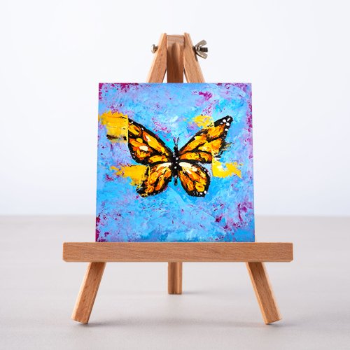 原画　　オオカバマダラ　A3サイズ オオカバマダラ 蝶 昆虫学 イラスト アート 光沢 ポスター A3の