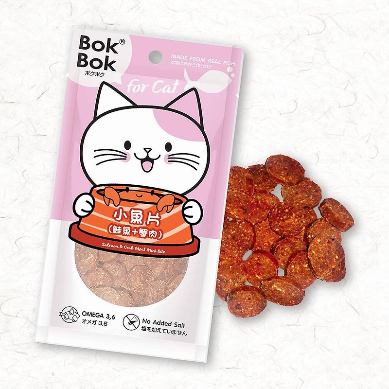 寵物零食 貓咪 小魚片(鮭魚+蟹肉)25g 點心 - 貓/狗零食/肉乾 - 其他材質 