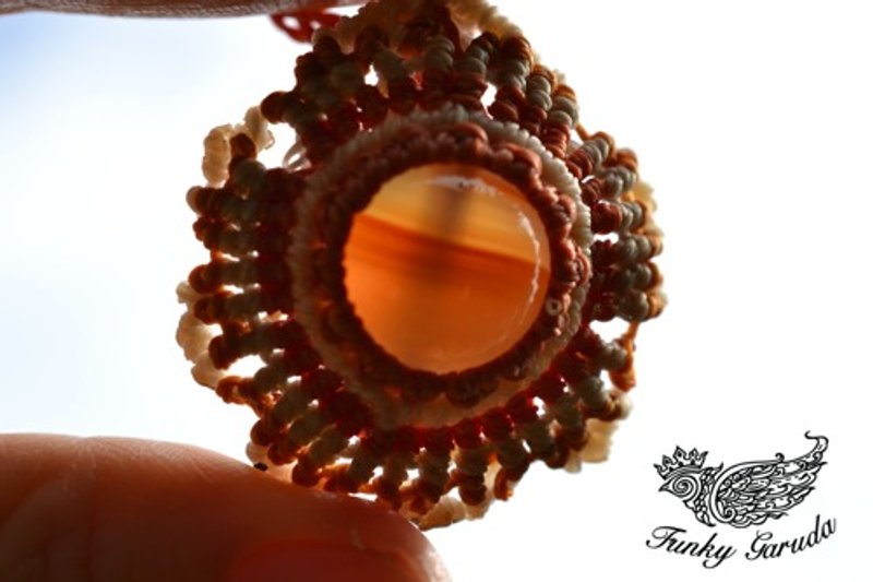 曼陀羅圖案★瑪瑙花邊吊飾 Age008 - 項鍊 - 寶石 