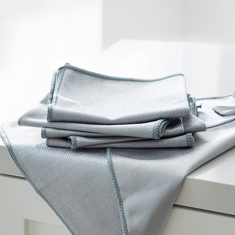 Japanese Frost Mountain Microfiber Glass Mirror Cleaning Cloth - 3 pieces in X1 pack - อื่นๆ - เส้นใยสังเคราะห์ สีเงิน