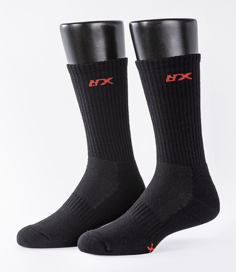 BFX SPRINT Air cushion Socks - BLACK + RED - Socks - Cotton & Hemp Black