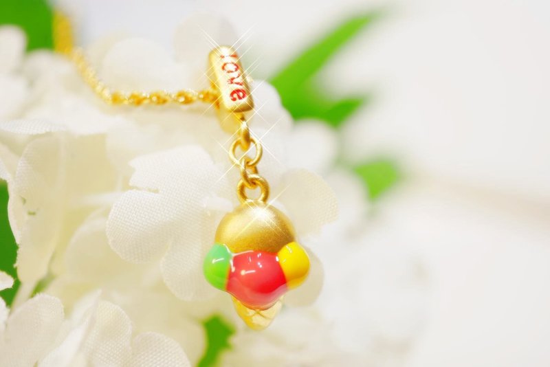 夏日冰淇淋-吊墜(硬金款) - 項鍊 - 24k 金 金色