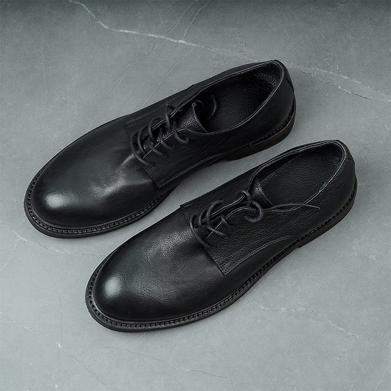 Dark tanned shoes dress shoes autumn and winter men wear low leather boots - รองเท้าหนังผู้ชาย - หนังแท้ 