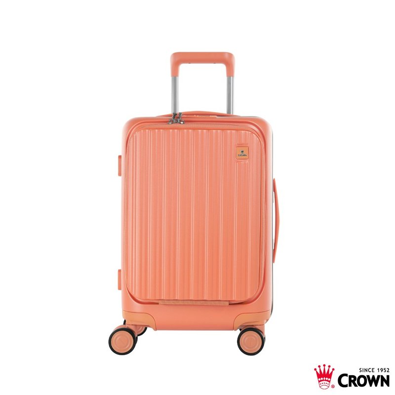 【CROWN】21吋 BOXY 前開框架拉桿箱 登機箱  蜜桃粉橘 - 行李箱/旅行袋 - 塑膠 橘色