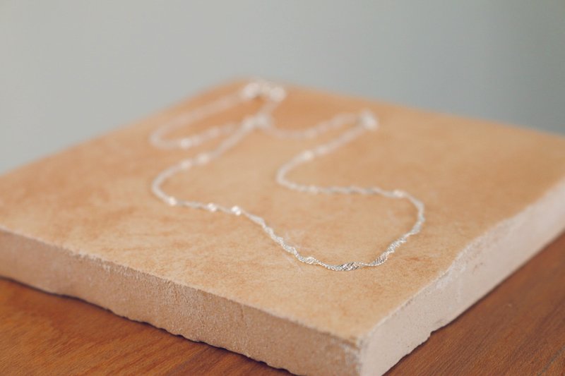 Necklace sterling silver necklace thin chain - simple - - สร้อยคอ - เงินแท้ สีเงิน