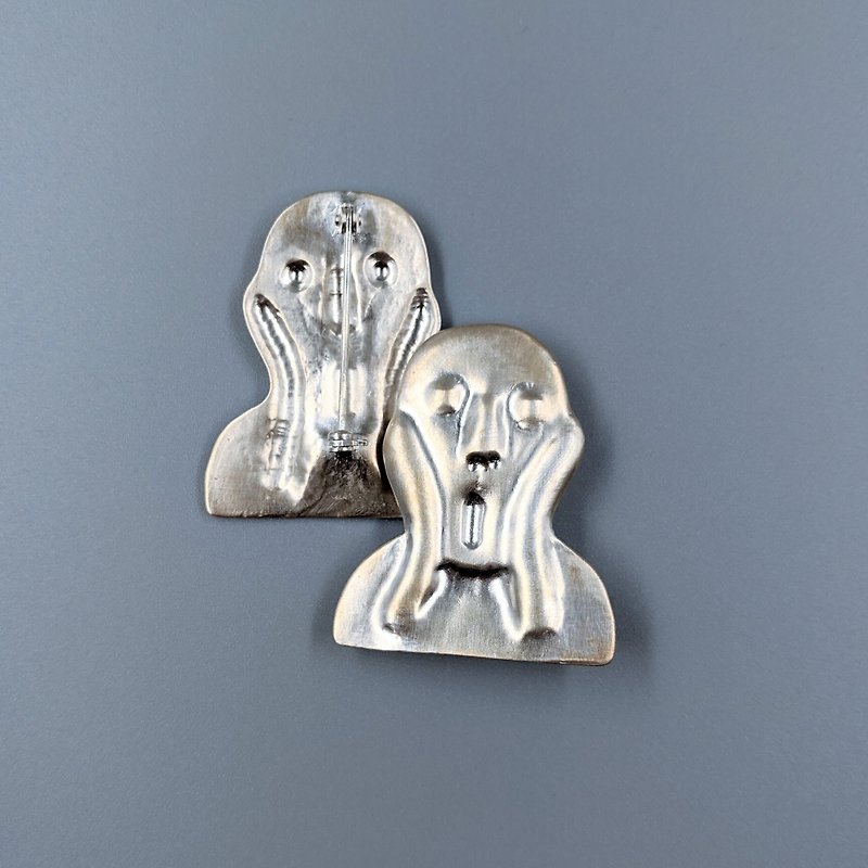 Sterling silver yell pin - Brooches - Sterling Silver Silver