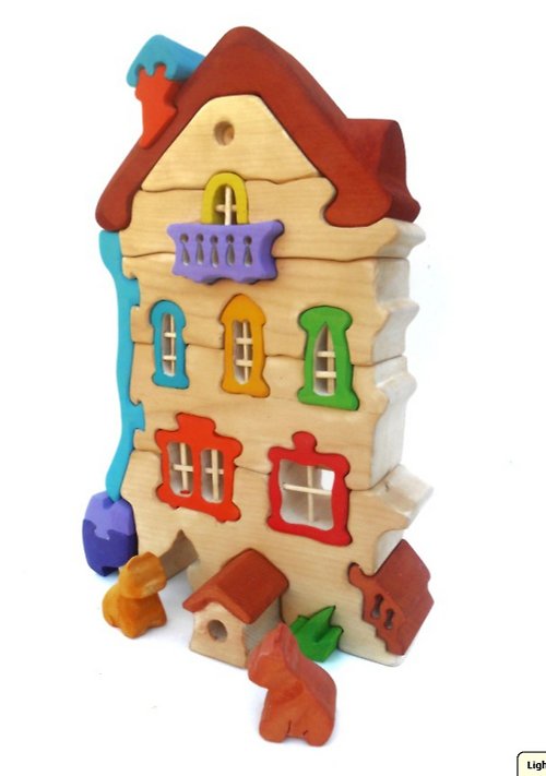Gnommodern Wooden Building Blocks Educational Toys / Building Sensory Toddler Toys