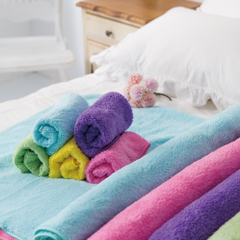 Lovel Super Absorbent Gentle Microsilk Multi-layered Open Fiber Yarn Hair Towel/ Pillow Towel-Total 8 colors - Towels - Cotton & Hemp Multicolor