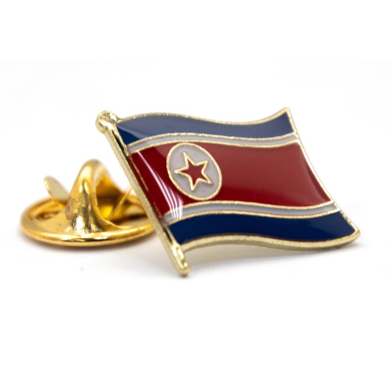 North Korea 北韓國家胸章 金屬胸章 國旗飾品 金屬徽章 辨識 紀 - 胸針 - 其他材質 多色