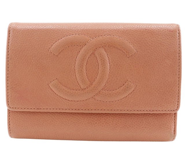 日本直送】シャネル CHANEL ココマーク 三つ折り財布 キャビアスキン