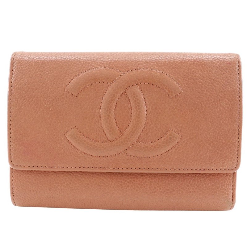 【日本直送】シャネル CHANEL ココマーク 三つ折り財布 キャビアスキン ピンク レディース【中古】 - 錢包/皮夾/長短夾 - 真皮 粉紅色