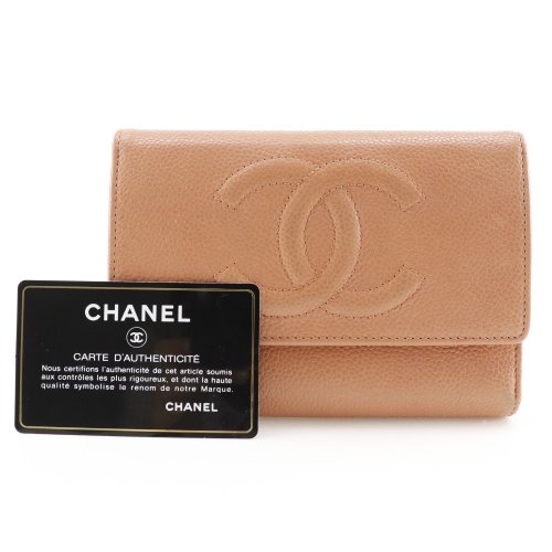 日本直送】シャネル CHANEL ココマーク 三つ折り財布 キャビア