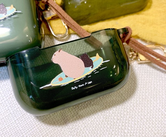 Airpods case  Delly Have A Cat the daily life of capybara and cat - 1/2 &  pro - Shop Delly have a cat Headphones & Earbuds Storage - Pinkoi