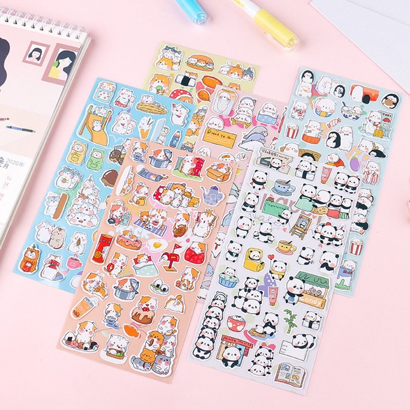 Cute Orange Cat Polar Bear Hamster Penguin Panda Shiba Inu Seal Sticker - Stickers - Paper 