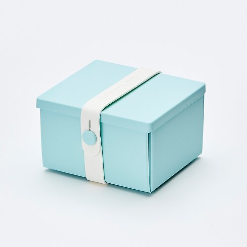 丹麥uhmm（原廠授權代理） 丹麥 uhmm - 環保摺疊點心盒 (薄荷色餐盒 x 純白扣環)-840ml