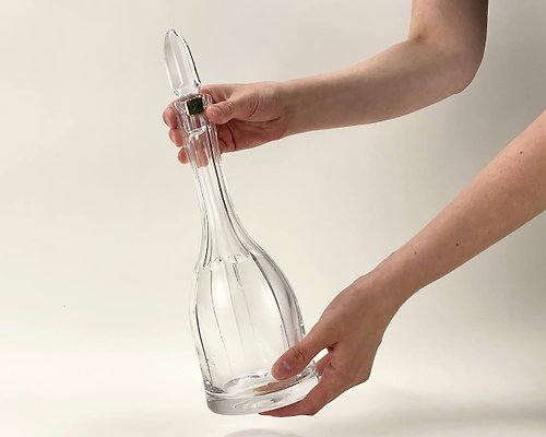 HappyDuckVintage 老式水瓶|全鉛水晶 30 % PBO 安特蘭蒂斯 |手工吹製水晶