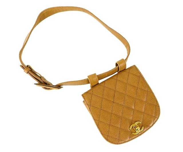 Good Chanel Caviar Skin Waist Bag Brown Body Bag (01370) - Shop Fingertips  Vintage Toiletry Bags & Pouches - Pinkoi