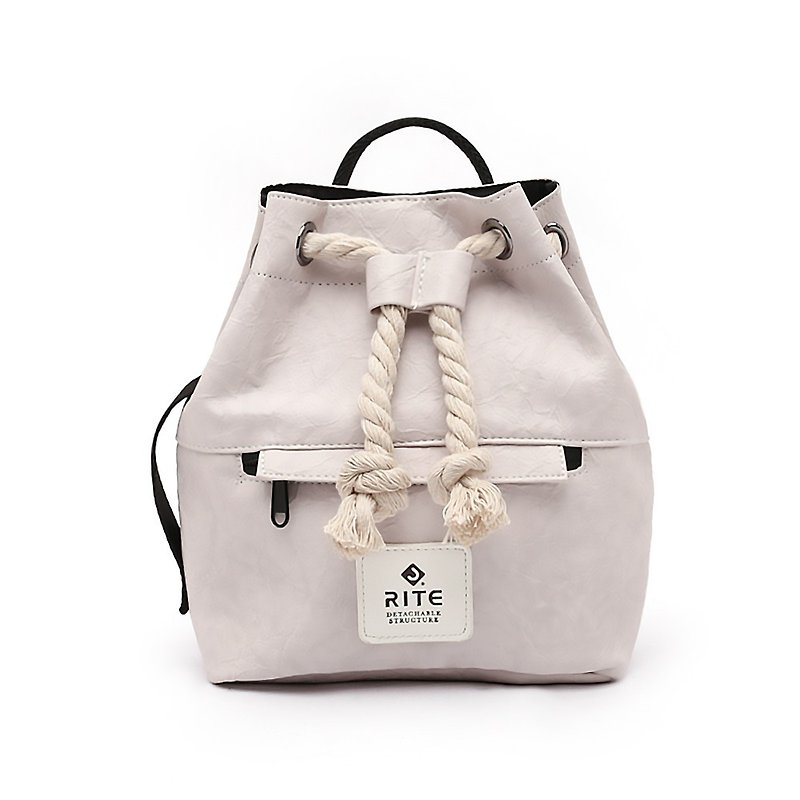 [RITE] Le Tour Series - Dual-use Boxing Small Backpack 2.0 - Kraft Paper - Rice Grey - Messenger Bags & Sling Bags - Waterproof Material Multicolor