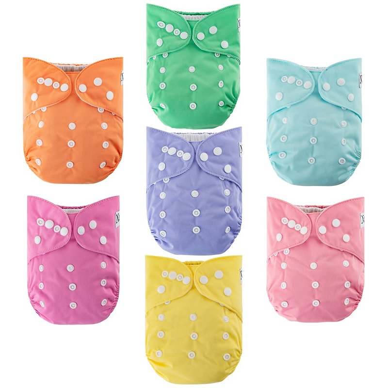 Nora's Nursery Growing Pocket Cloth Diaper Set of 7 with Changing Pads Draw the Rainbow - อื่นๆ - ผ้าฝ้าย/ผ้าลินิน หลากหลายสี