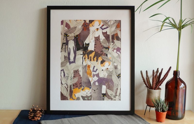 Poster Cat forest - 海報/掛畫/掛布 - 紙 黑色