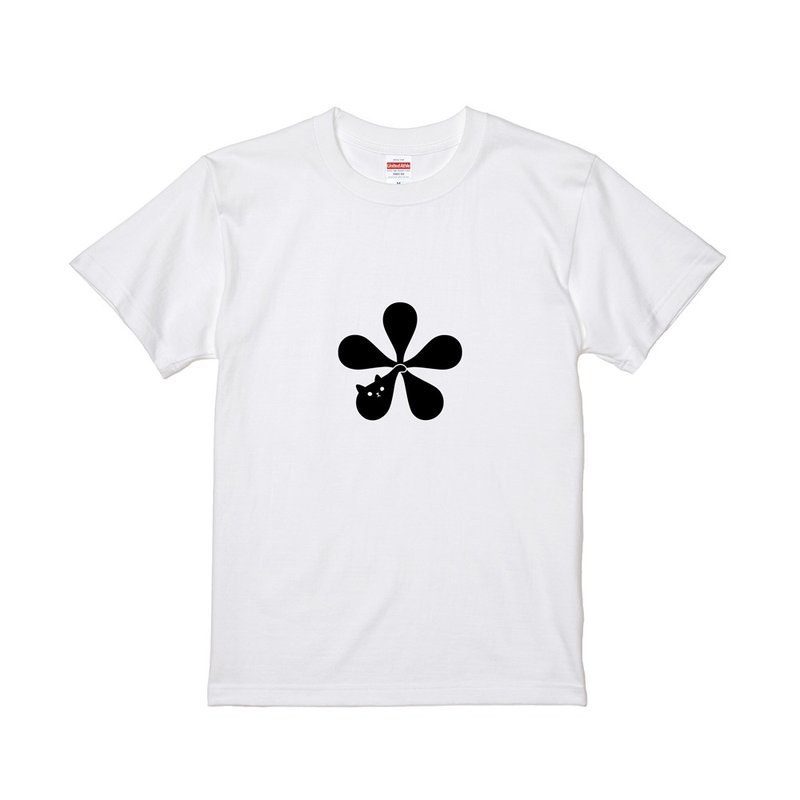 Cat in marks T-shirt – Asterisk - เสื้อฮู้ด - ผ้าฝ้าย/ผ้าลินิน ขาว