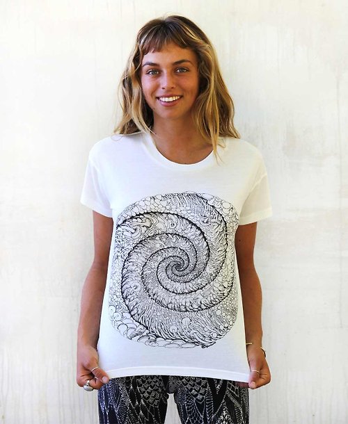 Shovava Spiral White Women's Tee Shirt