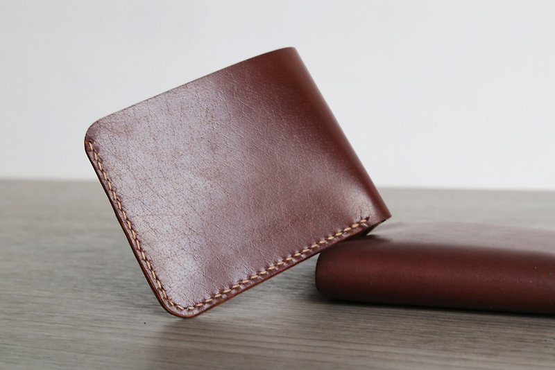 Yichuang Small Room | Cappuccino Leather Simple Short Clip Wallet Valentine's Day Gift - Wallets - Genuine Leather Brown