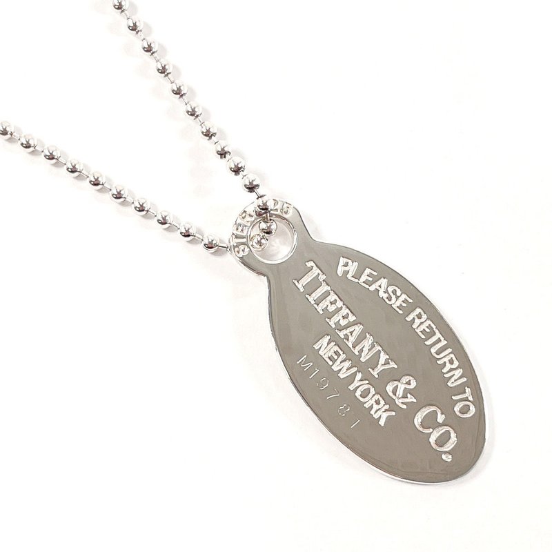 【日本直送 中古美品】ティファニー TIFFANY&Co. ネックレス リターントゥ オーバルタグ ボールチェーン シルバー925 アクセサリー 新品仕上げ済み - 項鍊 - 純銀 銀色