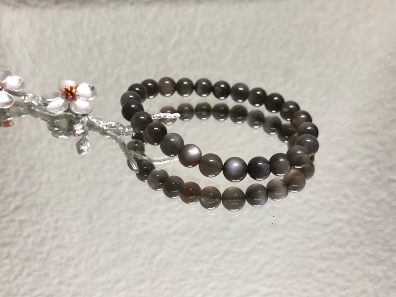 Fast Shipping Natural Black moonlight Stone bracelet bracelet Moonstone bracelet Black Sun - สร้อยข้อมือ - หยก สีดำ