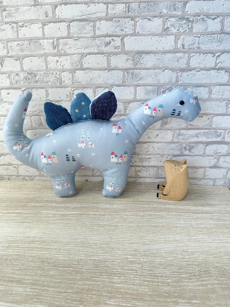 純棉寶寶安撫小恐龍-雪中小屋 - 寶寶/兒童玩具/玩偶 - 棉．麻 藍色