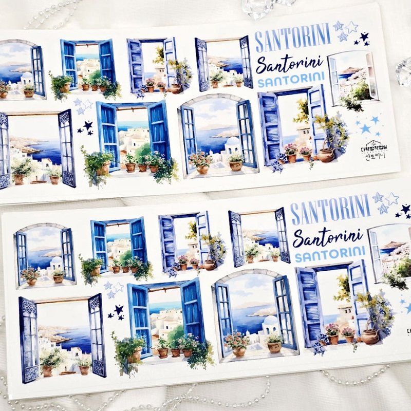 :Santorini: Matte Transparent sticker - 貼紙 - 其他材質 