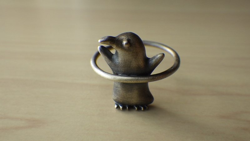 Penguin Ring - 戒指 - 其他金屬 銀色