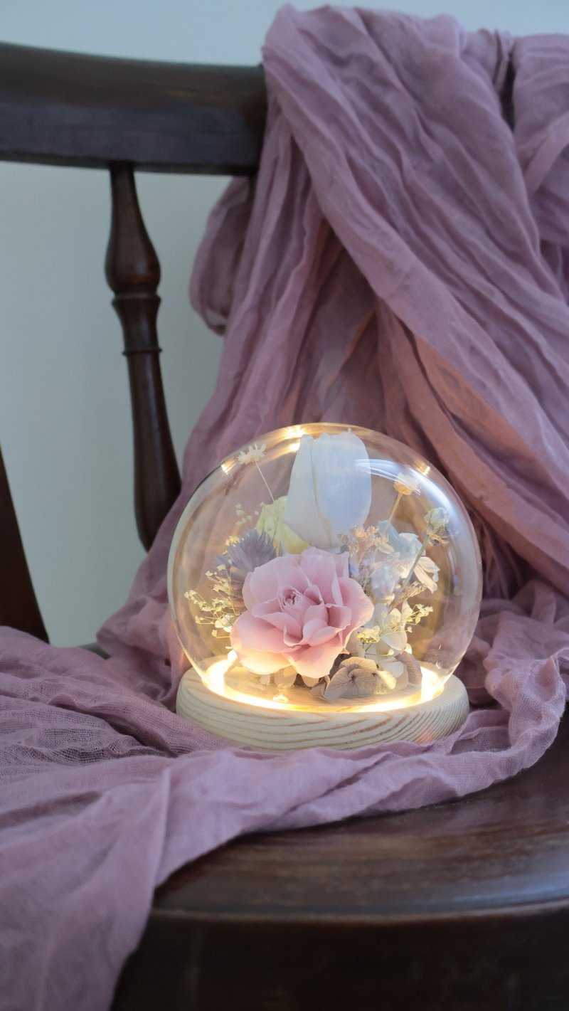 微甜時光永生花玻璃花盅 - 乾燥花/永生花 - 植物．花 