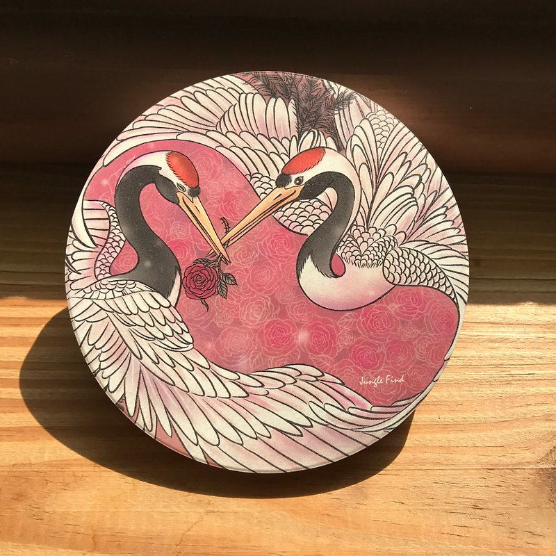 Dance love / ceramic water coaster - Pottery & Ceramics - Other Materials Pink