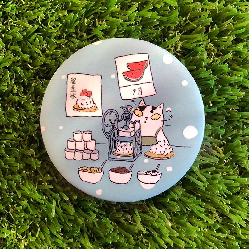 3Cat Shop Exclusive 58mm Badge-Kie Bing (Illustrator: Miss Cat) - Badges & Pins - Other Metals 