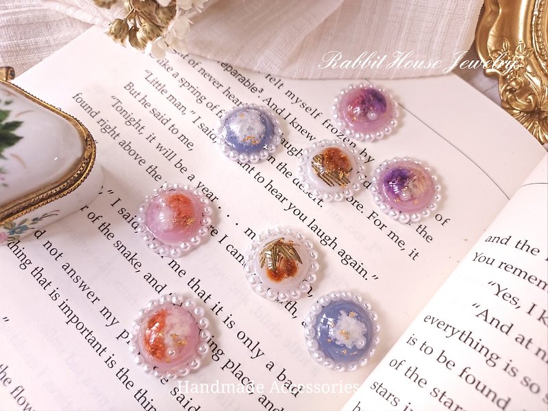 Pearl Dumpling Earrings Clip-On Ear Pins - Earrings & Clip-ons - Resin Multicolor
