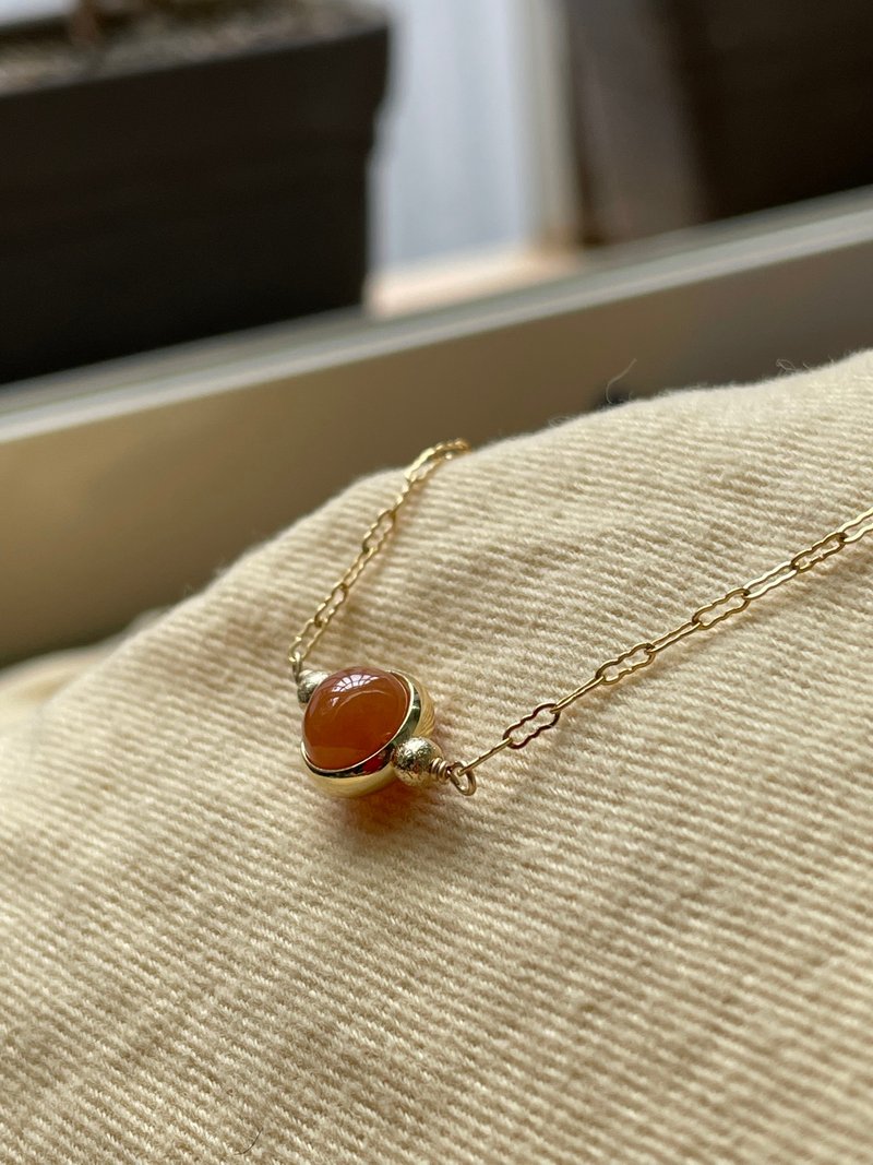 熱力//天然翡翠A貨 紅翡 美國14KGF配飾 鎖骨鍊 - 項鍊 - 玉石 