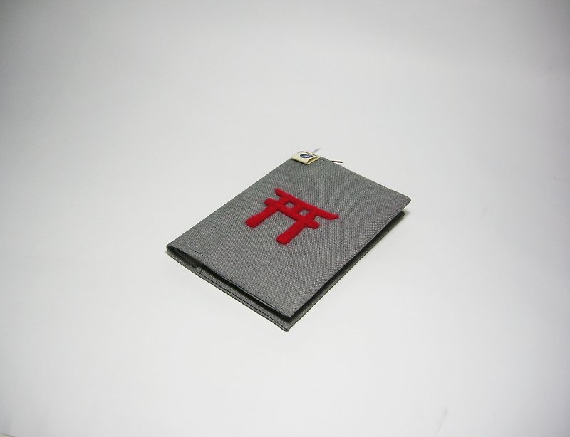 ● Meng Meng Torii (denim gray) __ as for zuo zuo handmade wool felt laptop - สมุดบันทึก/สมุดปฏิทิน - ผ้าฝ้าย/ผ้าลินิน สีเทา