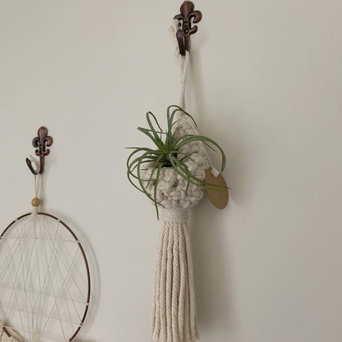 𝐚𝐧𝐧𝐢𝐞𝐞𝐢𝐧𝐧𝐚 |macrame studio Macrame 編織 水滴 植物 空鳳 仙人掌 掛飾 l 車內室內裝飾