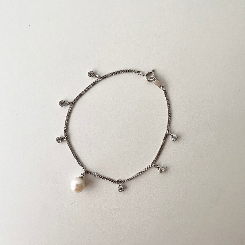 SV ブレスレット あこや真珠 サークルパール　ジルコニア 日本の真珠  pearl bracelet 珍珠手鍊 珍珠手链 진주팔찌 - 手鍊/手環 - 珍珠 