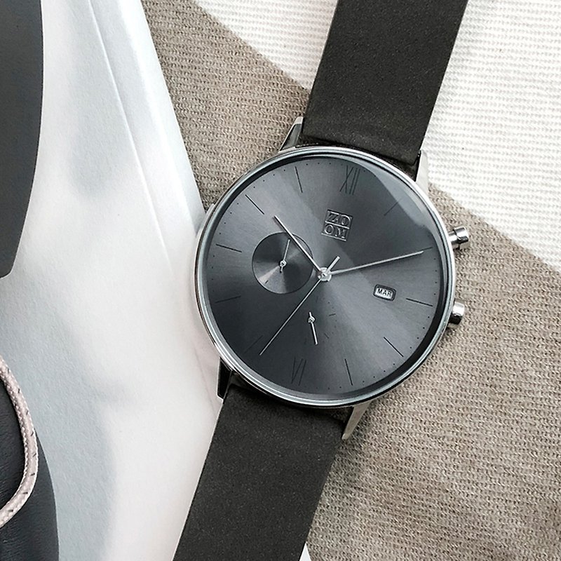 REFINE 7150 watch - Gray - นาฬิกาผู้ชาย - หนังแท้ สีเทา