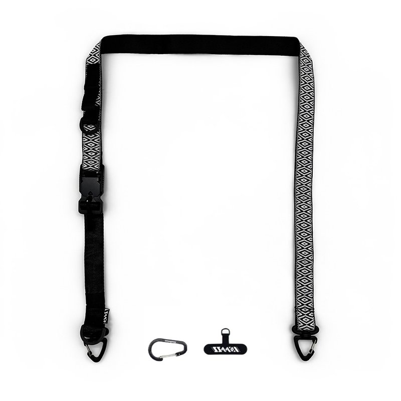 【圖騰系列】原民風格圖織多功能背繩快扣款-黑白菱形 - 掛繩/吊繩 - 聚酯纖維 多色